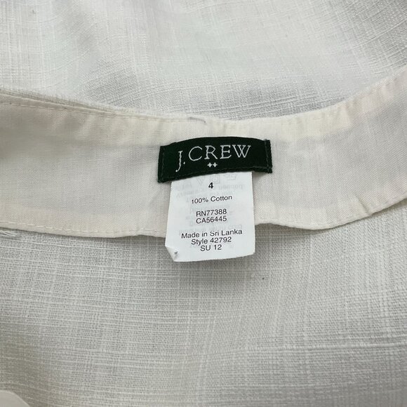 J.Crew Horizontal Navy & White Brushstroke Striped Cotton Mini Skirt Sz 4 - Picture 4 of 6